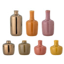 Bloomingville - Maien Deko Vase, Multifarvet, Stentøj - Ø7 × H14 cm, sæt med 7
