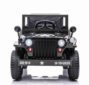 Army Classic Adventure m/4x12V Motor + Gummihjul + Lædersæde, Sort