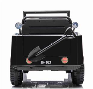 Army Classic Adventure m/4x12V Motor + Gummihjul + Lædersæde, Sort