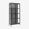 Nordal - PHOENIX sort skab, 2 låger, lille – B80 × D35 × H175 cm