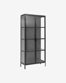 Nordal - PHOENIX sort skab, 2 låger, lille – B80 × D35 × H175 cm