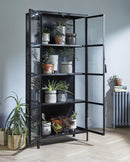 Nordal - PHOENIX sort skab, 2 låger, lille – B80 × D35 × H175 cm