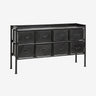Nordal - PORTLAND kommode i jern med 8 skuffer – sort – L116 × D31 × H66 cm