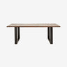 Nordal - VINTAGE bord i jern med rå træbordplade – L220 × B100 × H77 cm