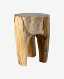 Nordal - TEAK taburet i træ – natur – Ø30 × H41 cm