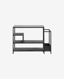 Nordal - Skoreol i jern med hylde – sort – B85 × D32 × H59 cm