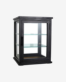 Nordal - ARNO vitrineskab, sort træ – B37 × D37 × H50 cm