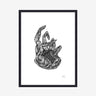 Nordal - HAND illustration med ramme – sort – B30 × H40 cm