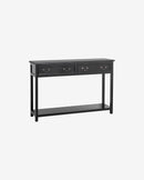 Nordal - MOSS konsolbord med 2 skuffer – sort – L122 × D33 × H80 cm