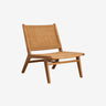 Nordal - CLUB loungestol i teaktræ og flet – B62 × D73 × H75 cm