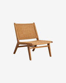 Nordal - CLUB loungestol i teaktræ og flet – B62 × D73 × H75 cm
