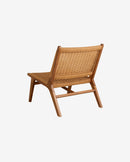 Nordal - CLUB loungestol i teaktræ og flet – B62 × D73 × H75 cm