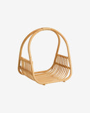 Nordal - ROA kurv med hank i poleret rattan – B42 × D37 × H49,2 cm
