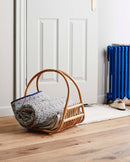 Nordal - ROA kurv med hank i poleret rattan – B42 × D37 × H49,2 cm