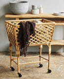 Nordal - ARVI firkantet kurv på hjul - natur,bambus