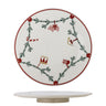 Bloomingville - Yule Fad på drejefod, Natur, Stentøj - Ø35 × H4 cm