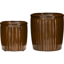 House Doctor Urtepotte, HDGroove, Brun, sæt af 2 stk.Ø20-Ø25cm