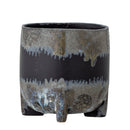 Bloomingville - Nasru Urtepotteskjuler, Sort, Stentøj - Ø15,5 × H16 cm
