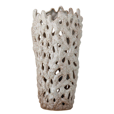 Bloomingville - Eunice Deko Vase, Hvid, Stentøj - Ø22,5 × H37 cm