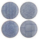 Bloomingville - Karine Tallerken, Blå, Stentøj - Ø25 × H2,5 cm, sæt med 4