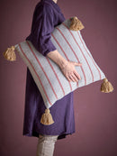 Bloomingville - Eviaya Pude, Multifarvet, Genanvendt Bomuld - L45 × B45 cm