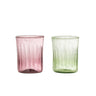 Bloomingville - Sunil Drikkeglas, Multifarvet, Glas - Ø7 × H8,5 cm, sæt med 2