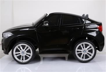BMW X6 M 12V XXL Elbil – Sort – Med Gummihjul, Lædersæde og 2.4G Fjernbetjening