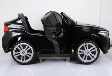 BMW X6 M 12V XXL Elbil – Sort – Med Gummihjul, Lædersæde og 2.4G Fjernbetjening