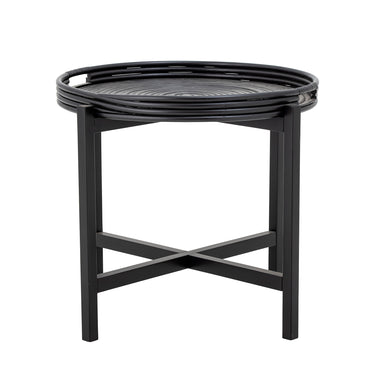 Bloomingville - Milli Bakkebord, Sort, Rattan - Ø60 × H47 cm