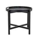 Bloomingville - Milli Bakkebord, Sort, Rattan - Ø60 × H47 cm