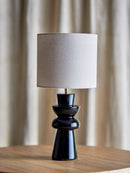 Bloomingville - Lio Bordlampe, Sort, Stentøj - Ø25 × H53 cm