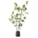 Bloomingville - Palmatum Plante, Grøn, Kunstige Blomster - H160 cm, pot Ø17x15 cm