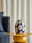 Bloomingville - Bashir Vase, Blå, Stentøj - Ø14,5 × H20 cm