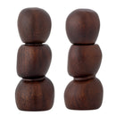 Bloomingville - Salvi Salt & Peberkværn, Brun, Akacie - Ø6,5 × H17 cm, sæt med 2