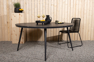 Venture Home - Break rundt spisebord Ø150 cm, sort, aluminium og aintwood