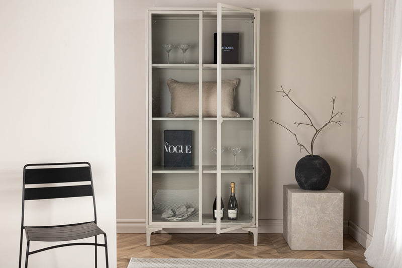 Venture Home - Piring Vitrineskab - Beige, 90x190x40cm