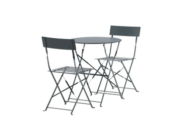 Venture Home Marseille Foldable steel bistro set  - Dark grey - Bolig og Haven