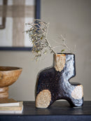 Bloomingville - Ollia Vase, Sort, Stentøj - L18,5 × H20 × B10 cm