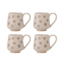 Bloomingville - Snowie Krus, Natur, Stentøj - Ø8 × H9 cm, sæt med 4