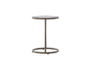Venture Home - Stavanger – sidebord Ø35 cm – brun stålramme og klar glasplade