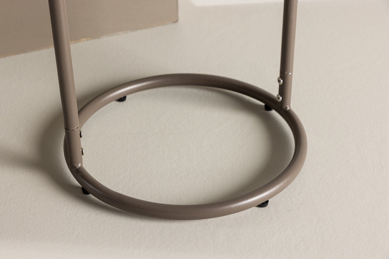 Venture Home - Stavanger – sidebord Ø35 cm – brun stålramme og klar glasplade