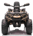 Megaleg - Can-Am Outlander EL ATV 10,8V Khaki, fjernb., 4xMotor, Lædersæde, Gummihj