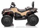 Megaleg - Can-Am Outlander EL ATV 10,8V Khaki, fjernb., 4xMotor, Lædersæde, Gummihj
