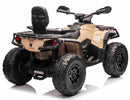 Megaleg - Can-Am Outlander EL ATV 10,8V Khaki, fjernb., 4xMotor, Lædersæde, Gummihj