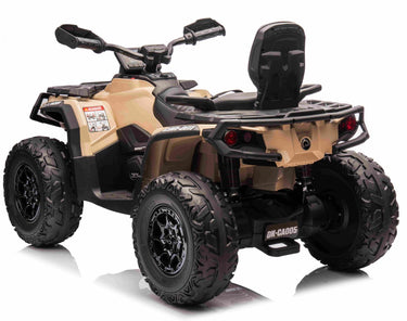 Megaleg - Can-Am Outlander EL ATV 10,8V Khaki, fjernb., 4xMotor, Lædersæde, Gummihj