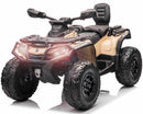 Megaleg - Can-Am Outlander EL ATV 10,8V Khaki, fjernb., 4xMotor, Lædersæde, Gummihj