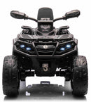 Can-Am Outlander EL ATV 10,8V Sort, m.fjernbetjening, 4xMotor, Lædersæde, Gummihjul