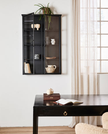 Nordal - DOWNTOWN vægskab – sort – L80 × D20 × H121 cm