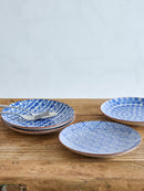 Bloomingville - Karine Tallerken, Blå, Stentøj - Ø20 × H2,5 cm, sæt med 4