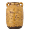 Bloomingville - Rijad Deko Vase, Gul, Terrakotta - Ø18 × H25,5 cm